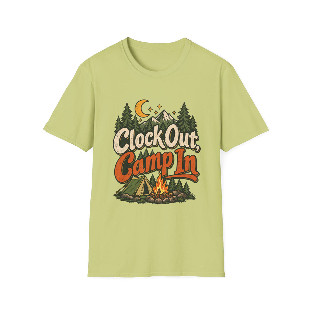 Clock Out, Camp In Camping T-Shirt