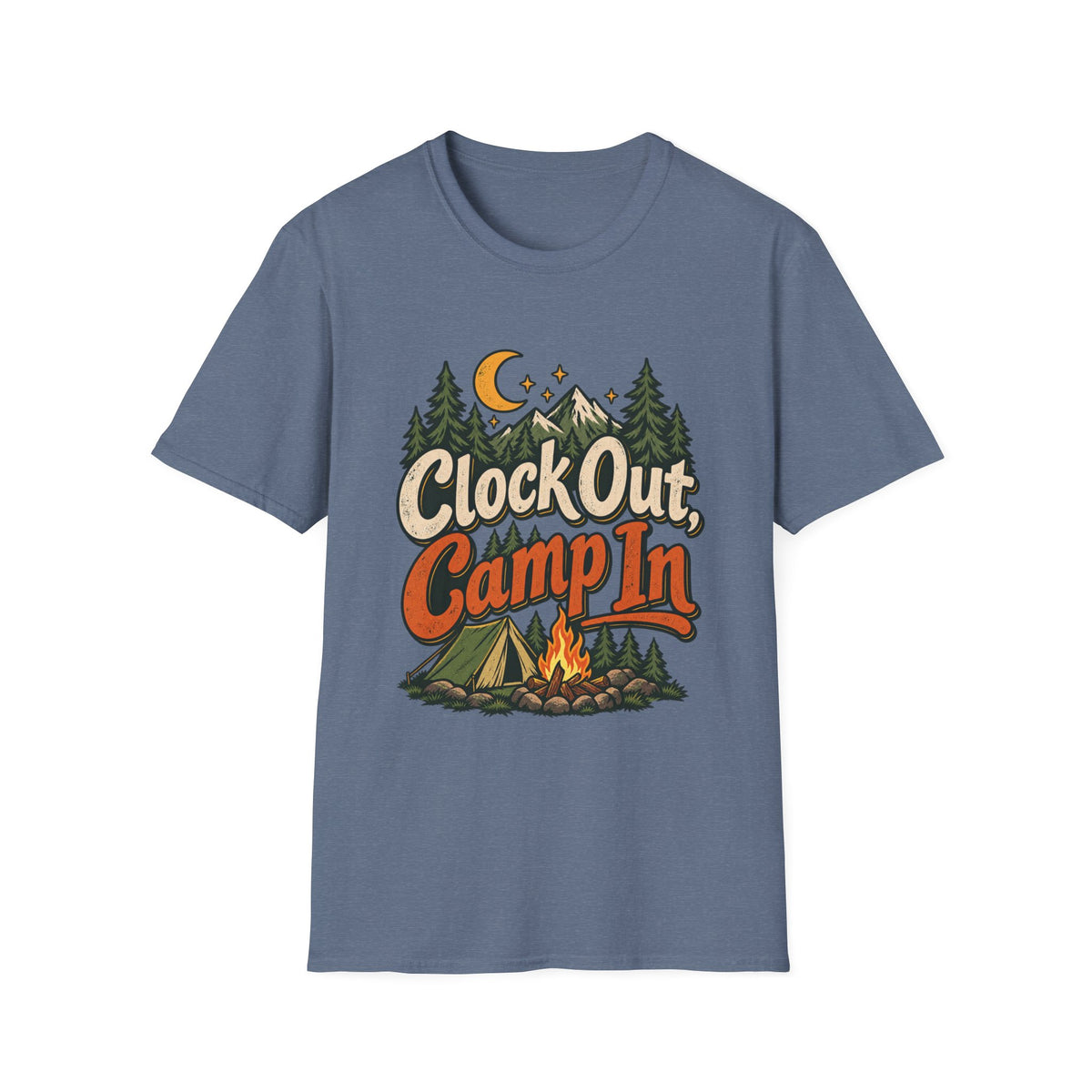 Clock Out, Camp In Camping T-Shirt