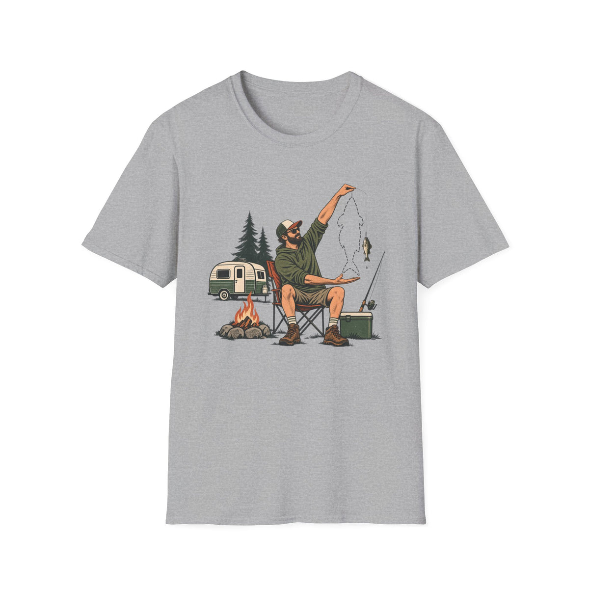 Camping Fisherman T-Shirt
