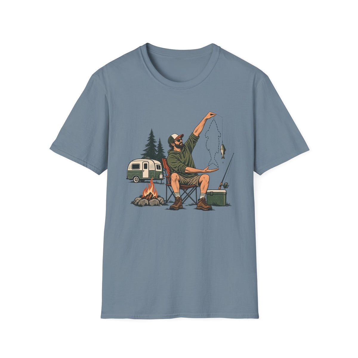 Camping Fisherman T-Shirt