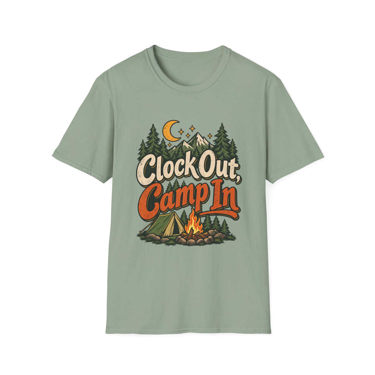 Clock Out, Camp In Camping T-Shirt