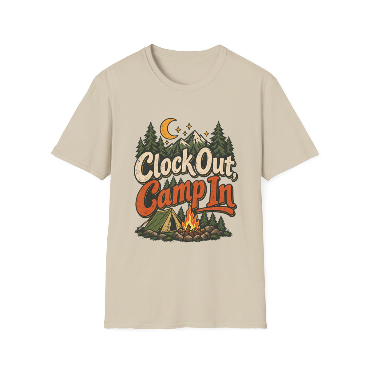 Clock Out, Camp In Camping T-Shirt