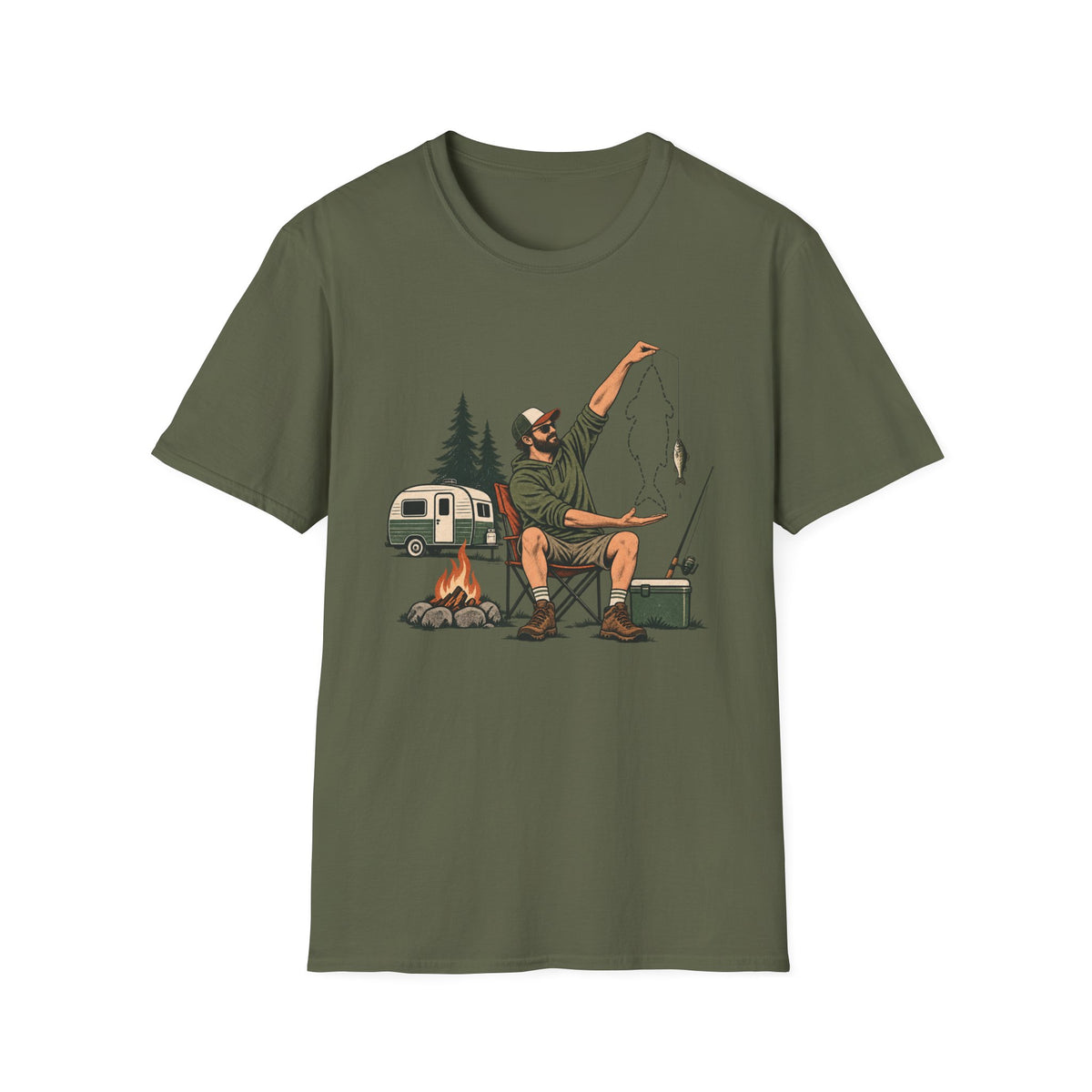 Camping Fisherman T-Shirt