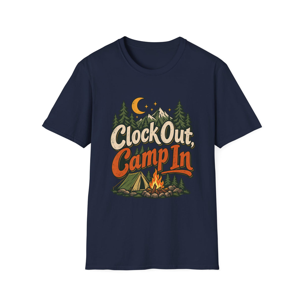 Clock Out, Camp In Camping T-Shirt