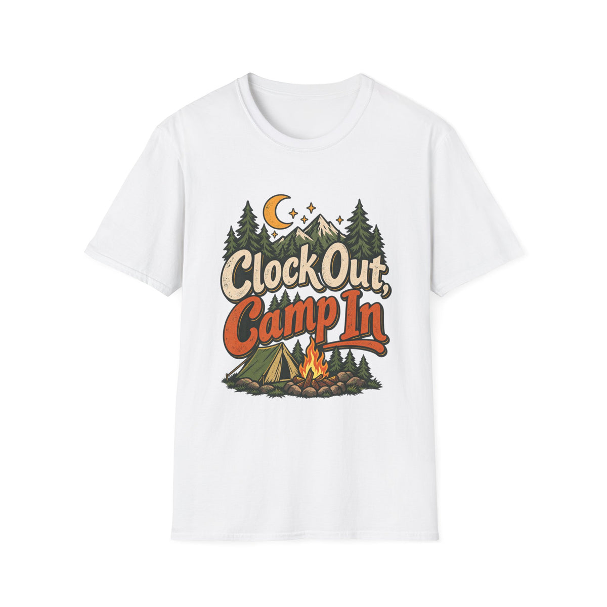 Clock Out, Camp In Camping T-Shirt