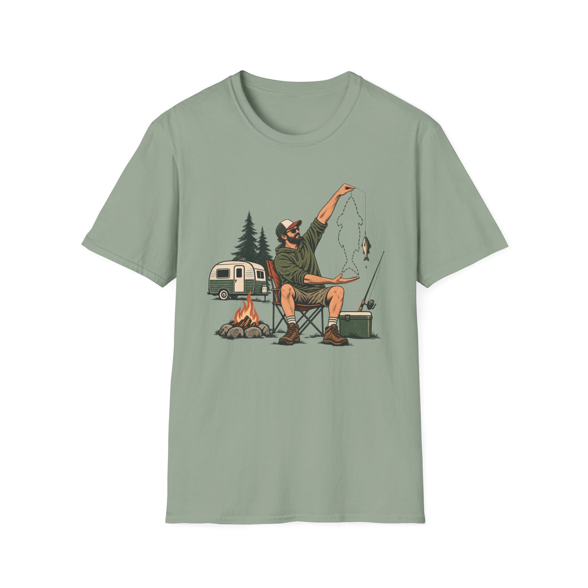 Camping Fisherman T-Shirt