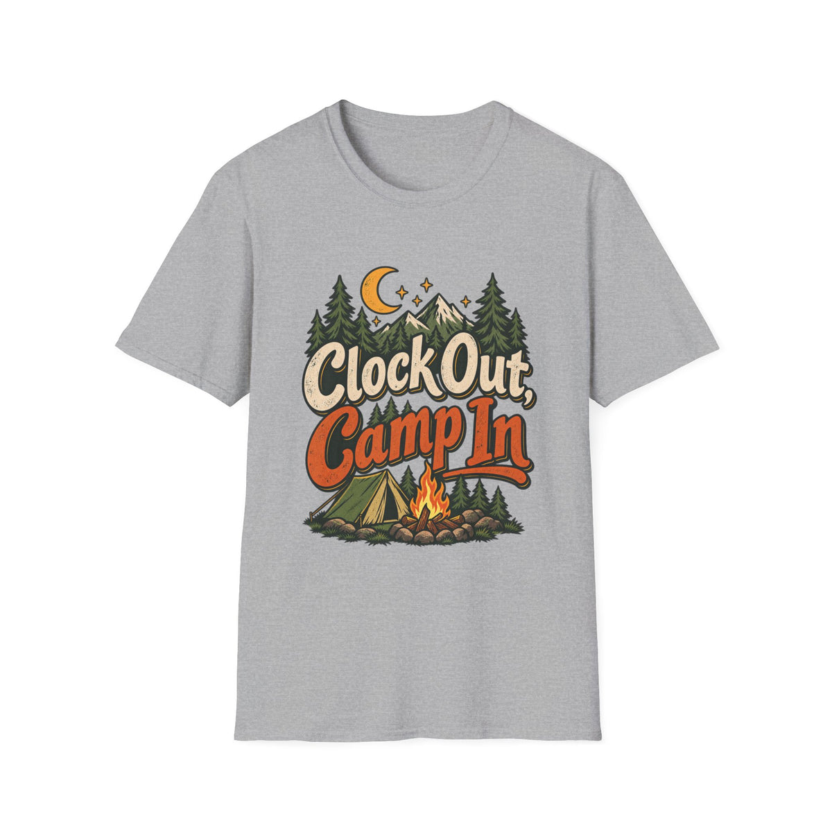 Clock Out, Camp In Camping T-Shirt
